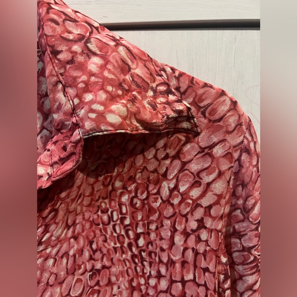 Morgan vintage ladies pink crocodile print shirt - Picture 4 of 6